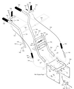 Handle Assembly Diagram and Parts List for 1695372-6240900X43 2007 Briggs and Stratton Snow Blower